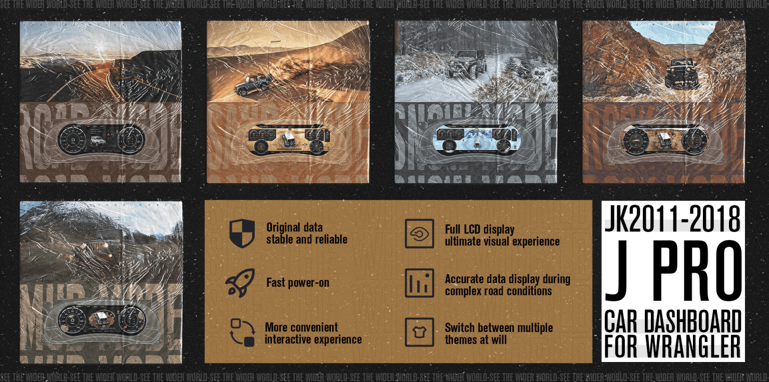 Carobotor J Pro Jeep wrangler dashboard (For Jeep wrangler JK 2011-2018)