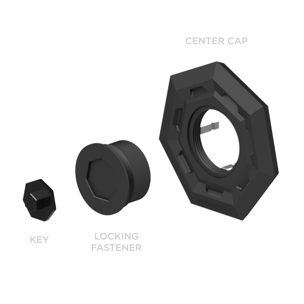 TESLA Cybertruck 24+ Matte Black Billet Aluminum Locking Center cap set of 4pcs + tool