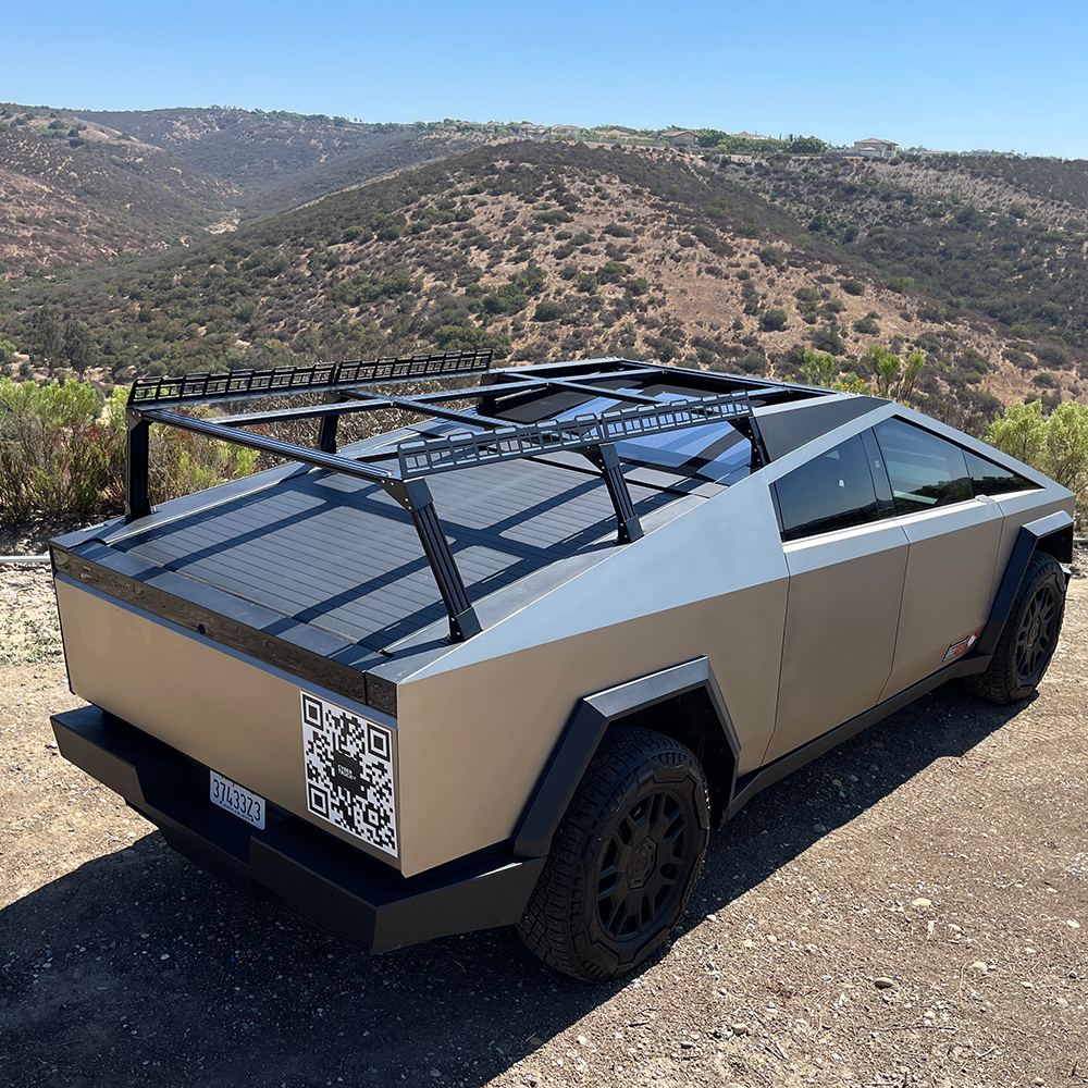 TESLA Cybertruck 24+ CONTRACTOR Rack w/ Top Edges and front Panel - Matte Black