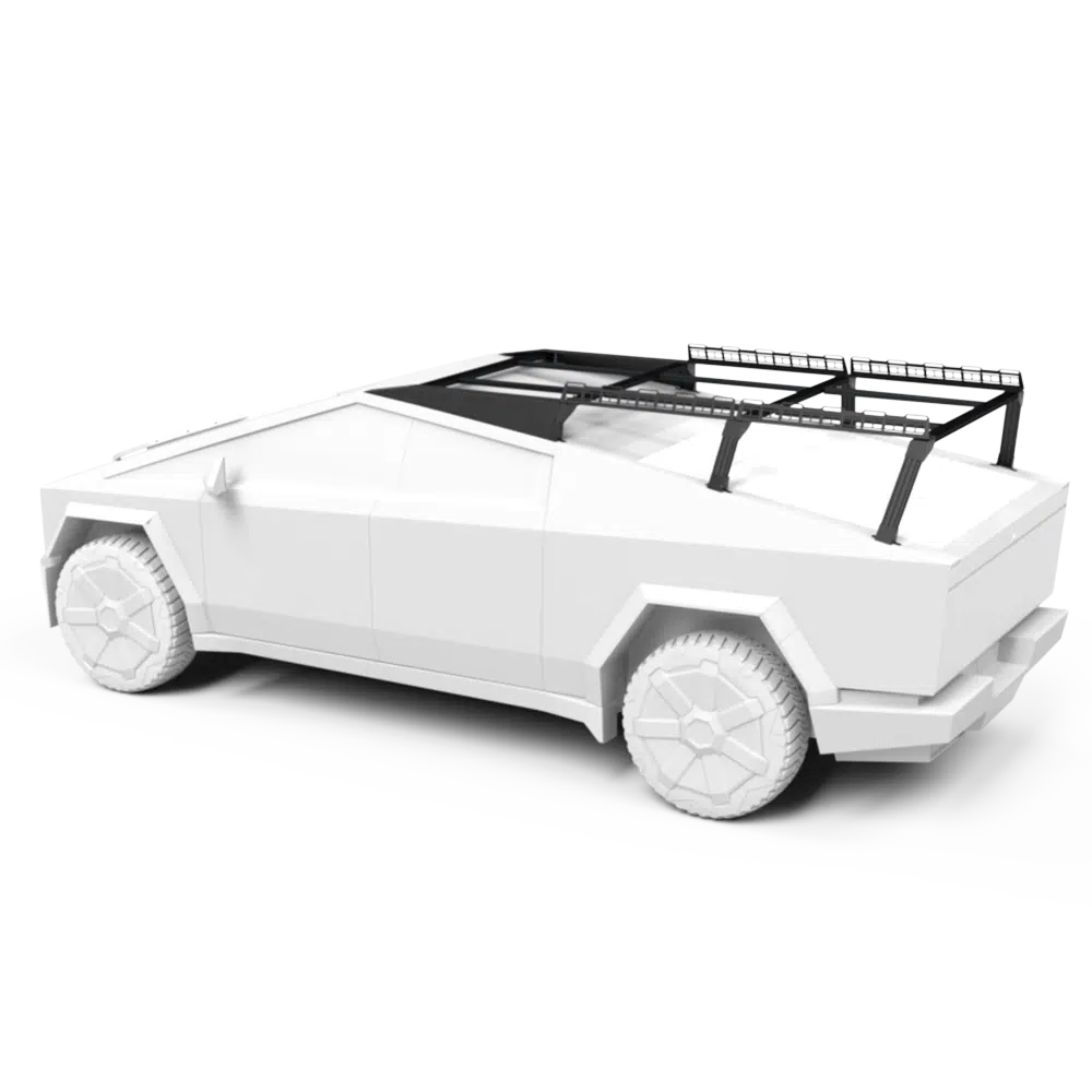 TESLA Cybertruck 24+ CONTRACTOR Rack w/ Top Edges and front Panel - Matte Black