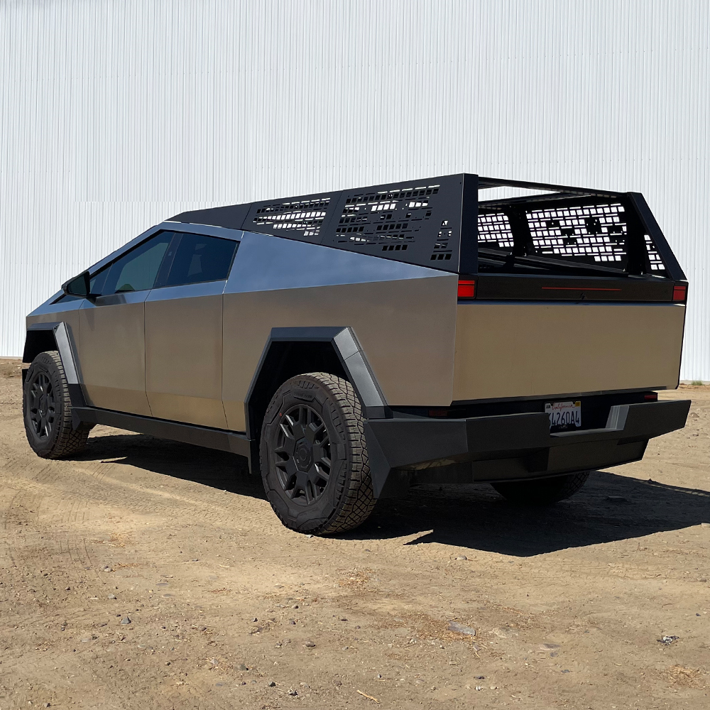 TESLA Cybertruck 24+ MOLLE Rack - Stainless Steel & Aluminum Matte Black