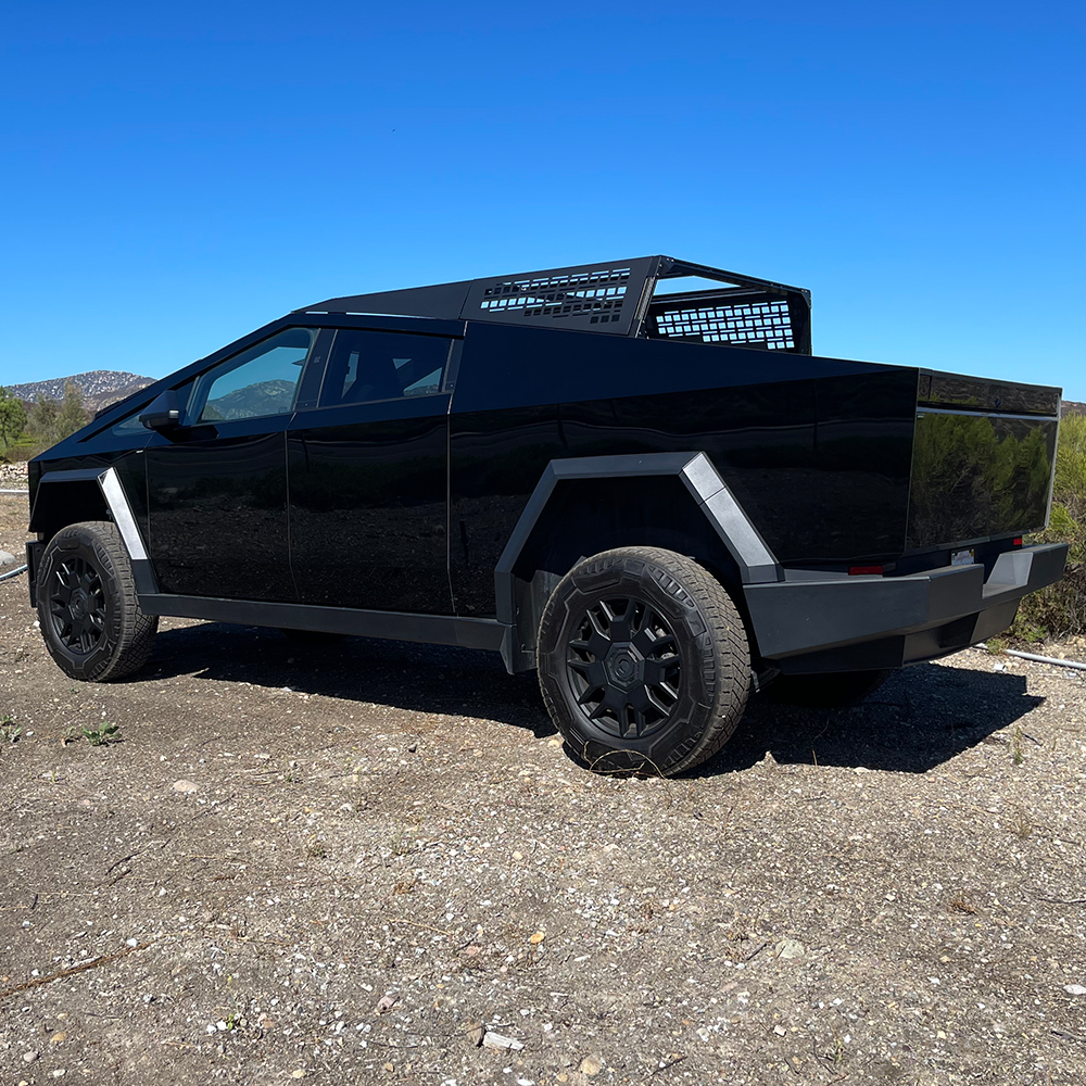 TESLA Cybertruck 24+ MOTO Rack - Stainless Steel & Aluminum Matte Black