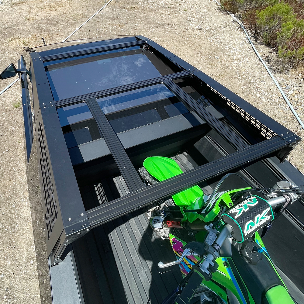 TESLA Cybertruck 24+ MOTO Rack - Stainless Steel & Aluminum Matte Black