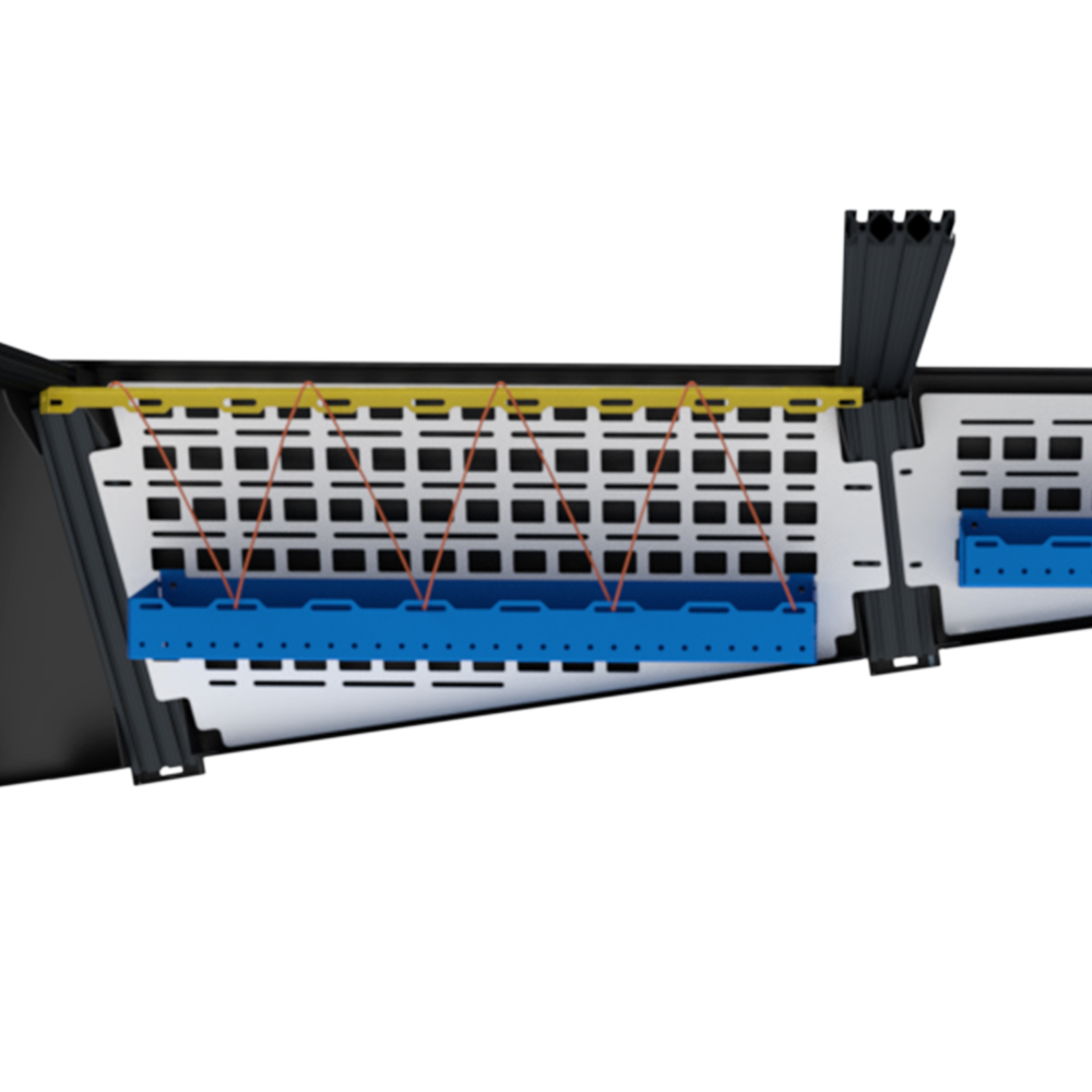 TESLA Cybertruck 24+ Modular Utility Roof Rack - Inside MOLLE Panel (1pc) Gloss White Powdercoat - REAR