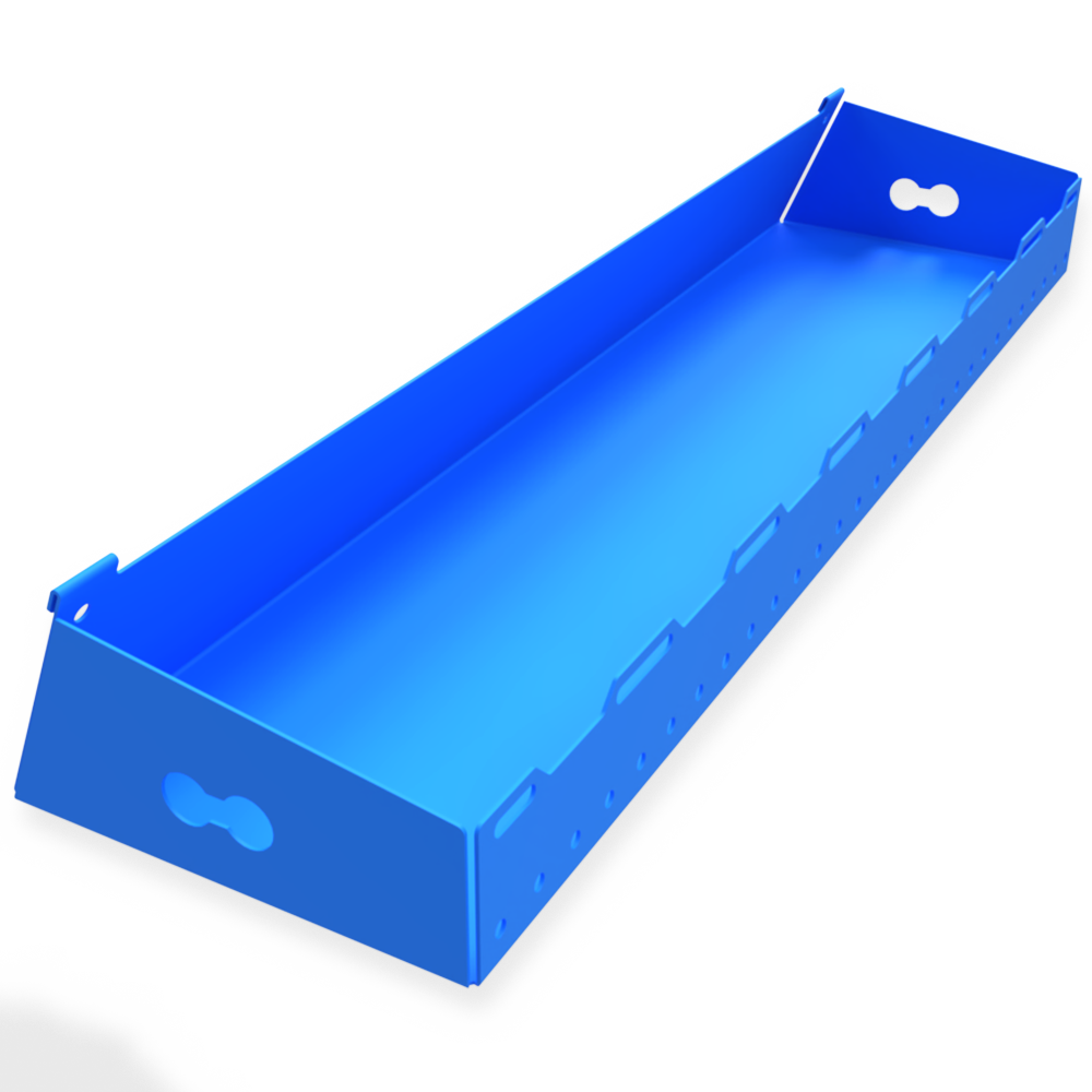 TESLA Cybertruck 24+ Modular Utility Roof Rack - Stainless Steel, Gloss Bright Blue - LARGE Tray