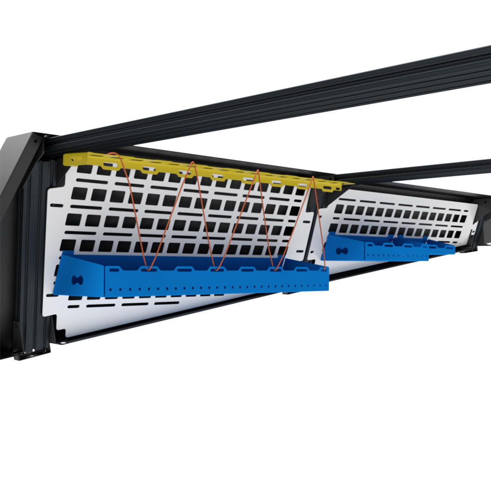 TESLA Cybertruck 24+ Modular Utility Roof Rack - Stainless Steel, Gloss Bright Blue - LARGE Tray