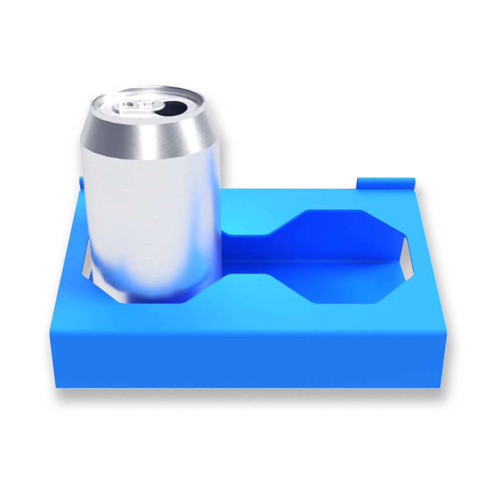 TESLA Cybertruck 24+ Modular Utility Roof Rack - Stainless Steel, Gloss Bright Blue - DOUBLE CUP HOLDER