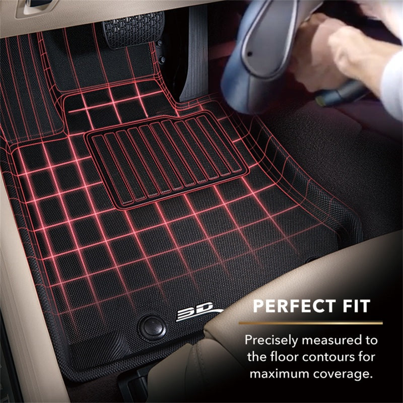 3D MAXpider 2015-2020 Ford F-150 SuperCrew Kagu 2nd Row Floormats - Black