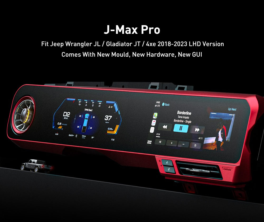 J-MAX Pro-All-in-one Digital Screen for Jeep Wrangler & Gladiator (2018–2023)