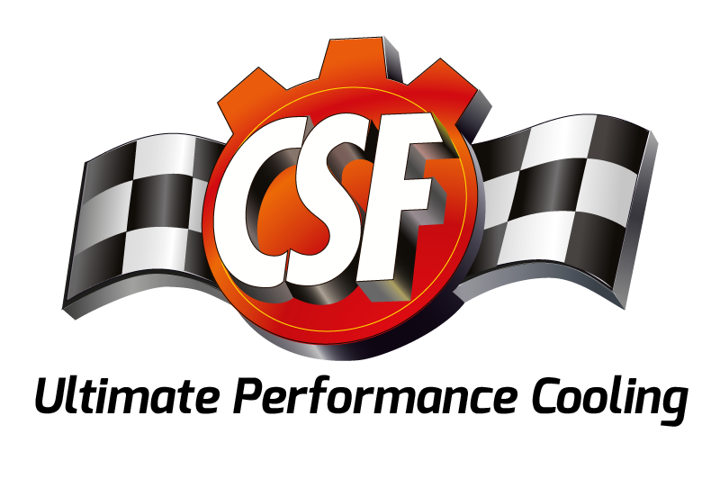 CSF 01-07 Mitsubishi Evo 7/8/9 Full-Slim Radiator w/12in Fan & Shroud/-16AN - Black