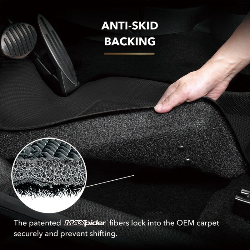 3D MAXpider 2022 Ford Maverick Hybrid Kagu 1st & 2nd Row Floormat - Black