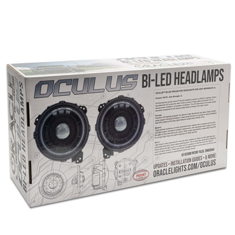 Oracle Jeep Wrangler JL Oculus Bi-LED Projector Headlights- Graphite Metallic - 5500K