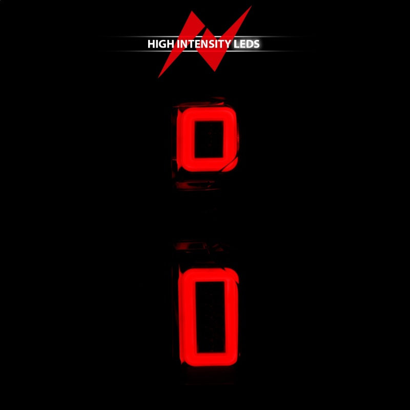 ANZO 19-21 Chevy Silverado Full LED Taillights Chrome Housing Red/Clear Lens G2 (w/C light Bars)