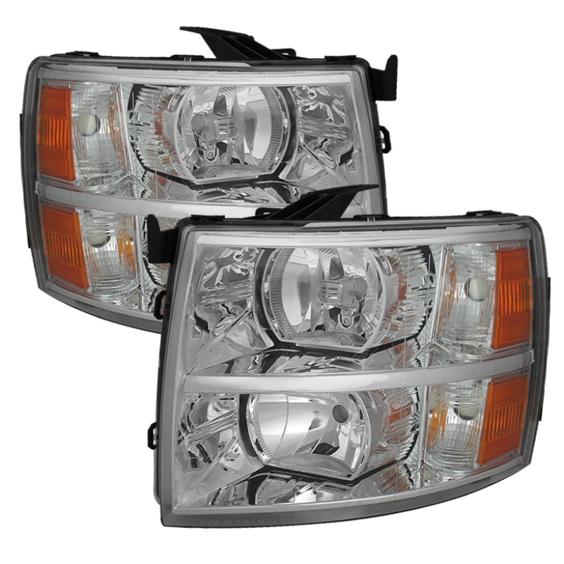 xTune Chevy Silverado 07-13 Crystal Headlights Chrome HD-JH-CS07-AM-C