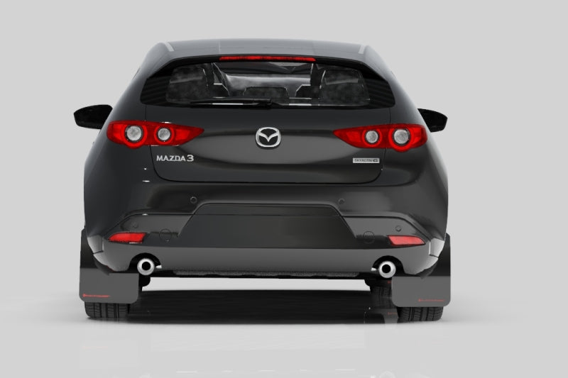 Rally Armor 19-25 Mazda3 Hatchback Black UR Mud Flap w/White Logo
