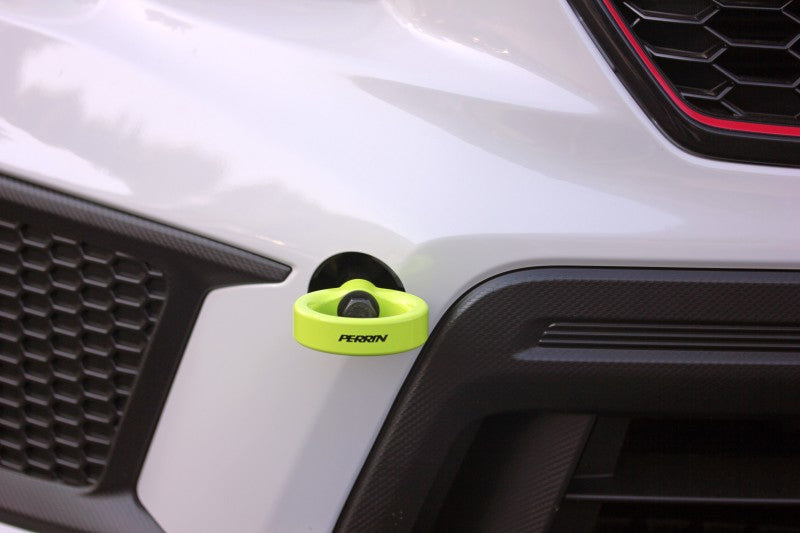 PERRIN 18-21 Subaru WRX & STI / 13-25 BRZ / 17-20 Toyota 86 Tow Hook Kit (Front) - Neon Yellow