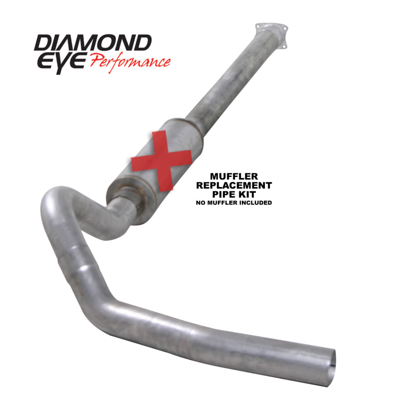 Diamond Eye KIT 4in Catback MFLR RPLCMENT PIPE Single AL: 01-05 CHEVY/GMC 6.6L 2500/3500