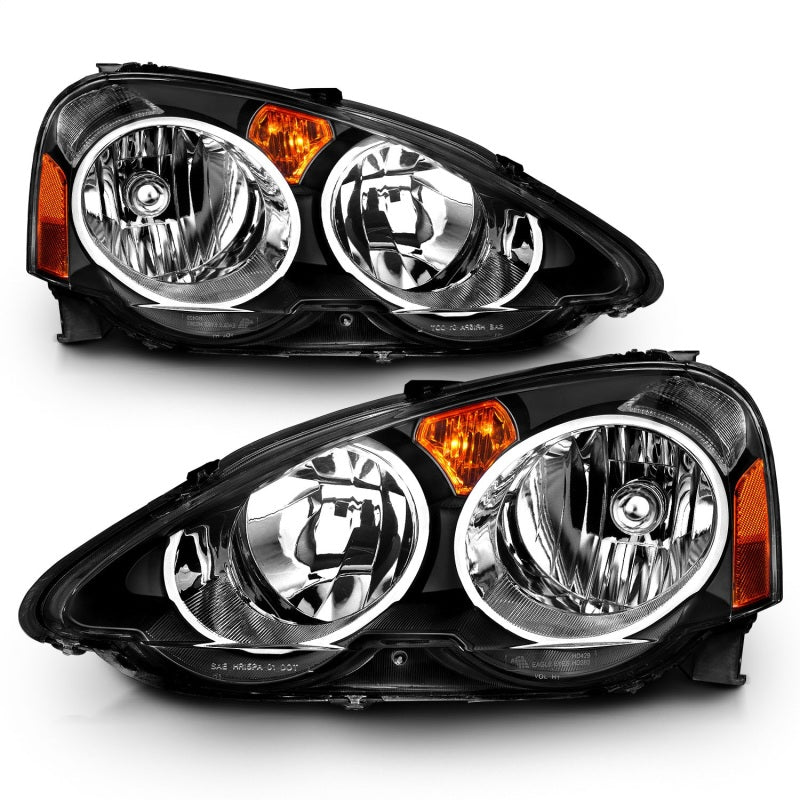 ANZO 2002-2004 Acura RSX Crystal Headlights Black
