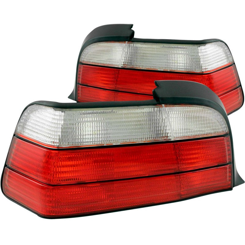 ANZO 1992-1998 BMW 3 Series E36 Coupe/Convertible Taillights Red/Clear