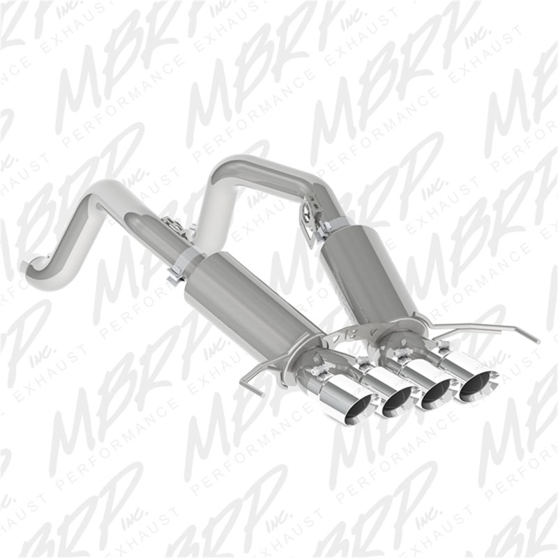 MBRP 14-19 Chevy Corvette V8 6.2L 3in T304 Dual Axle Back w/ 4in Quad Dual Wall Tips