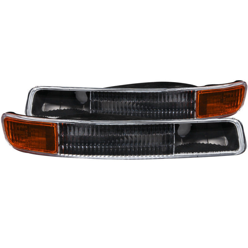 ANZO 1999-2006 GMC Sierra 1500 Euro Parking Lights Black w/ Amber Reflector