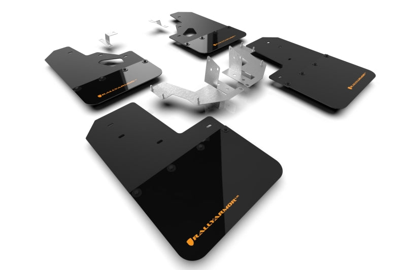 Rally Armor 21-25 Ford Bronco (Plstc Bmpr + RR - NO Rptr/Sprt) Blk Mud Flap w/Cy Orange Logo