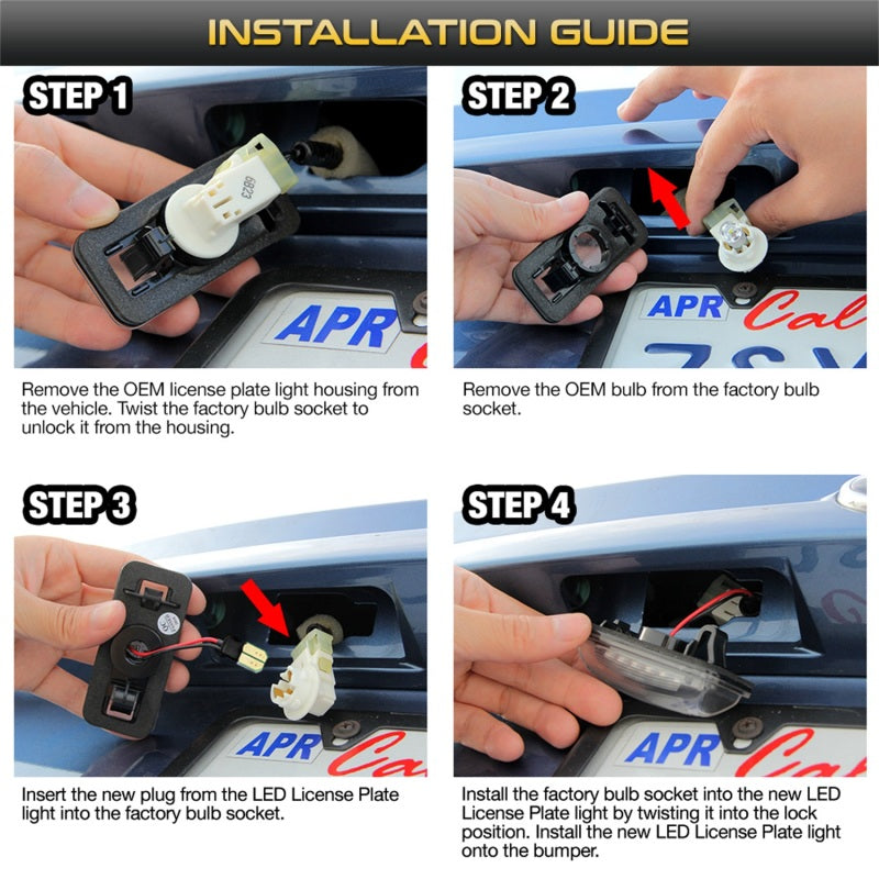 xTune 13-18 Subaru BRZ T10 Connector LED License Plate Bulb Assembly White 5500K LAC-LP-SWRX08 -Pair