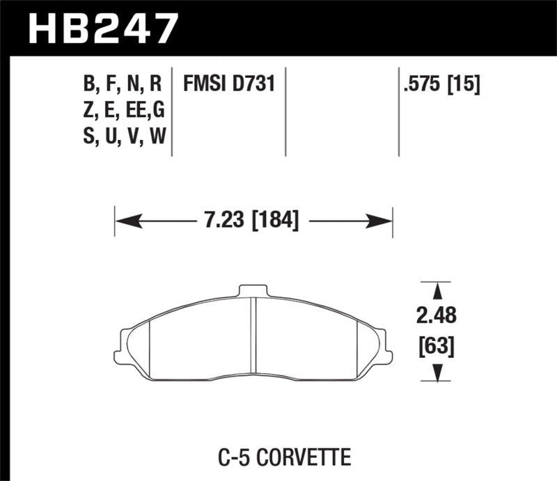 Hawk 04-09 Cadillac XLR / 97-11 Chevrolet Cadillac / 05-06 Pontiac GTO DTC-70 Front Race Brake Pads